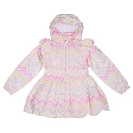 A'Dee - White coat with pink and yellow chevron print, Leila