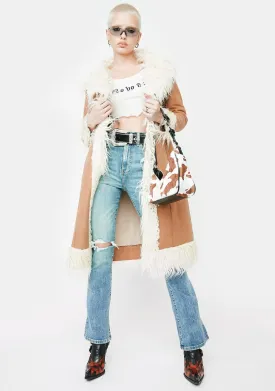Almost Famous Faux Fur Trench Coat