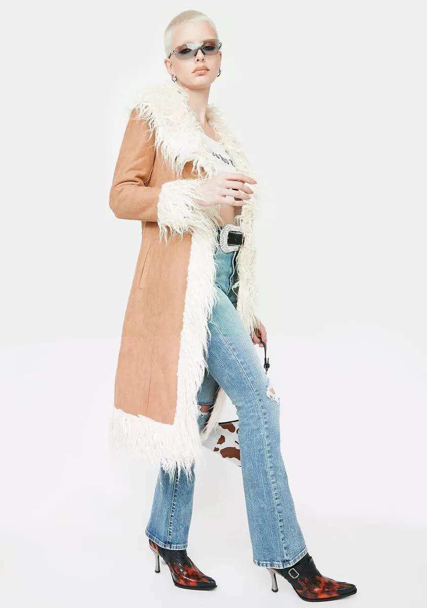 Almost Famous Faux Fur Trench Coat