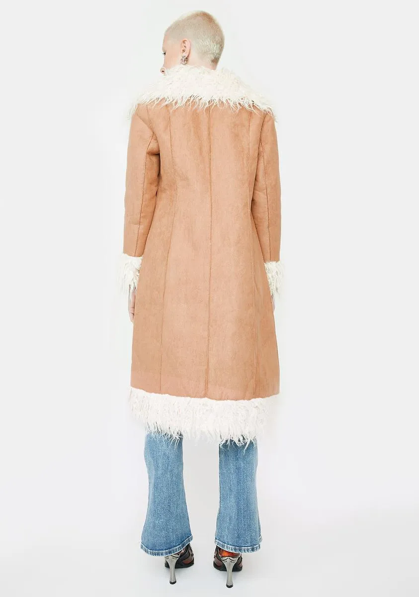 Almost Famous Faux Fur Trench Coat
