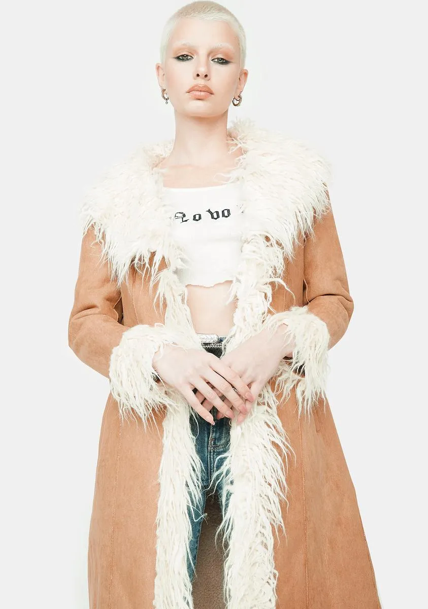 Almost Famous Faux Fur Trench Coat