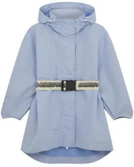 Dusty Blue Hooded Belt Jacket