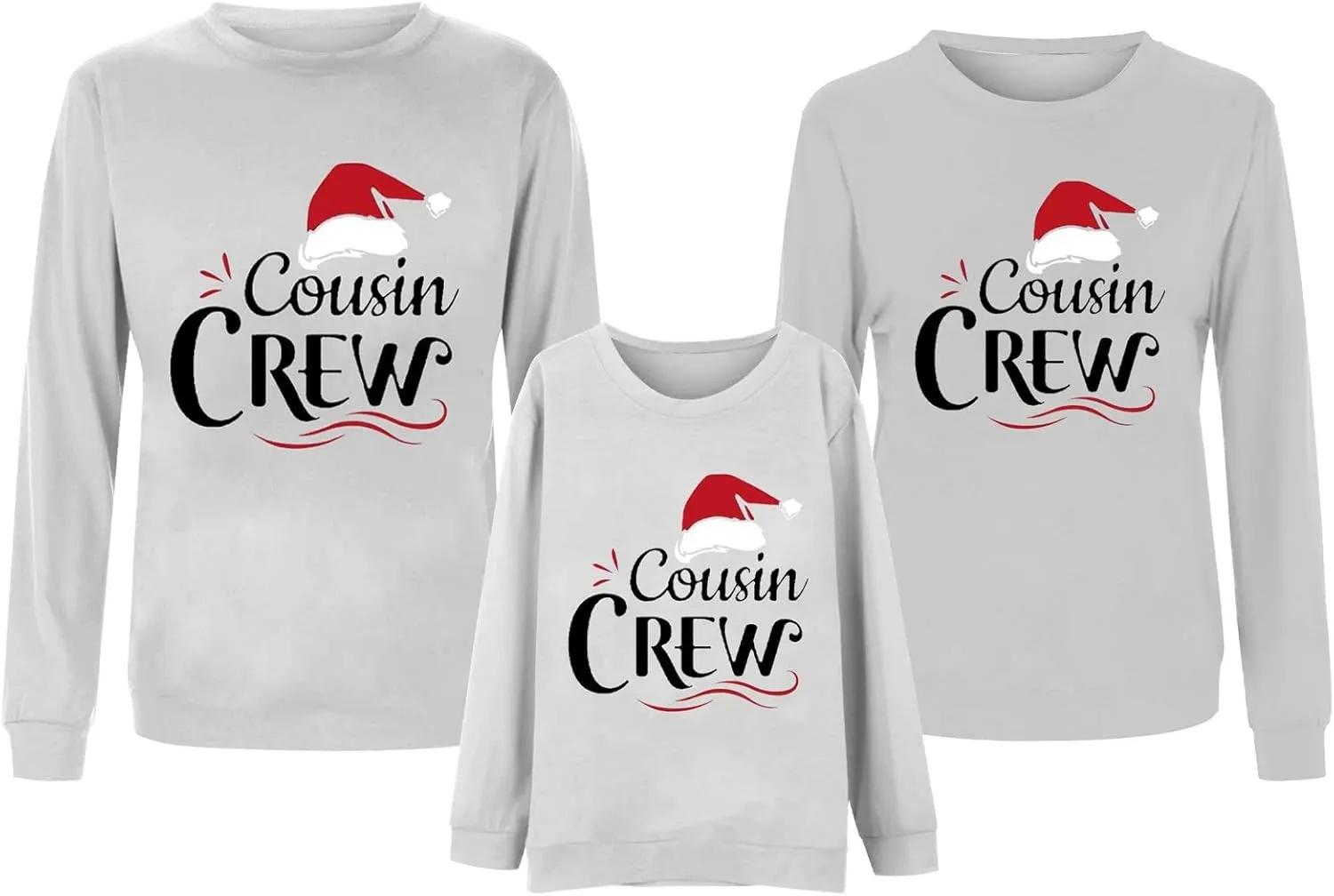 Family Matching Christmas Sweatshirts, Xmas Print Ugly Funny Jumper Long Sleeve Holiday Pullover Tops for Mom Dad Kid