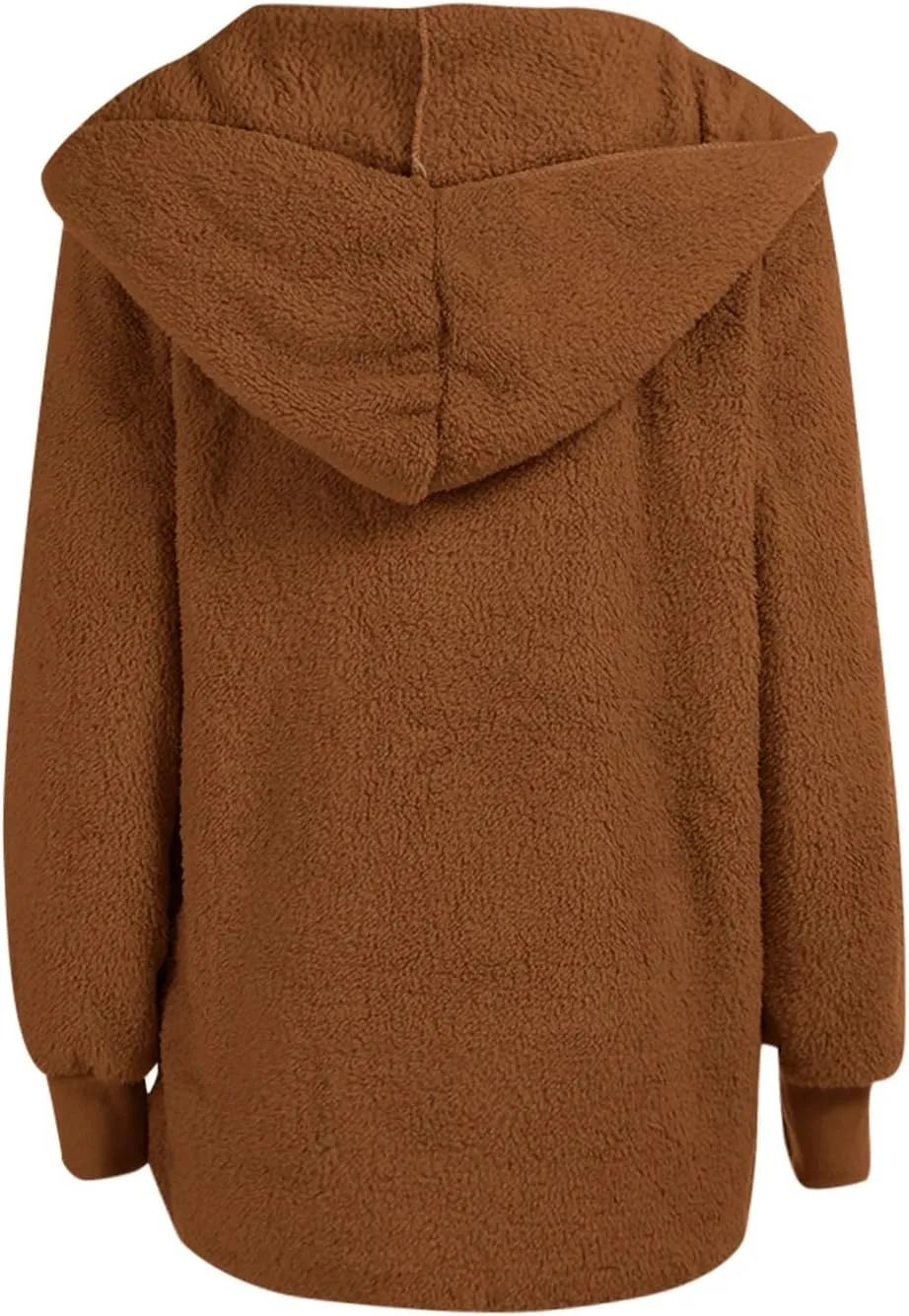 Fleece Jacket Women Fuzzy Hooded Long Winter Coats Open Front Cardigan Sweaters Warm Shacket Outerwear with Pokets