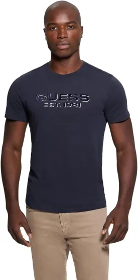 GUESS Men's Eco Basic Velvet Logo Tee