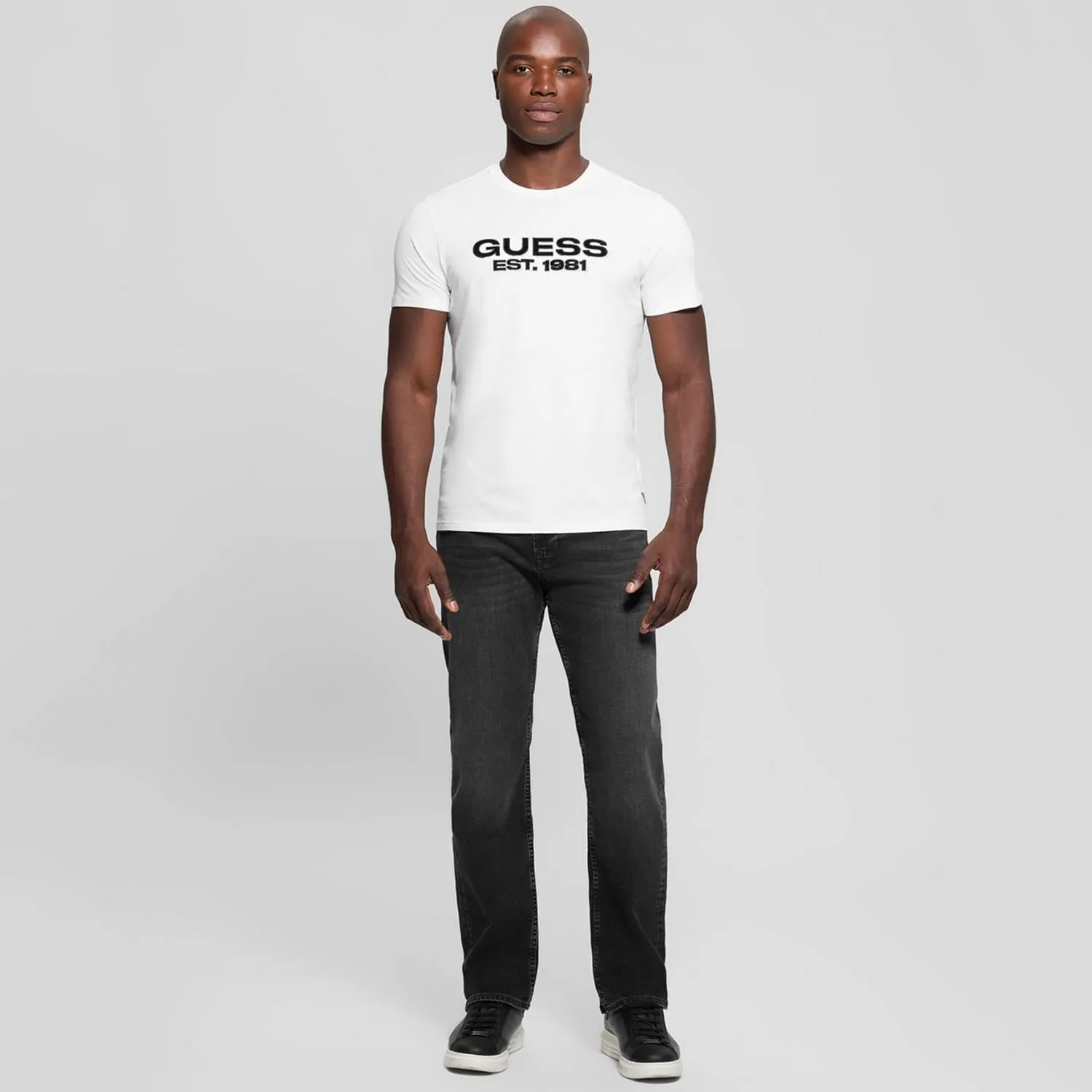 GUESS Men's Eco Basic Velvet Logo Tee