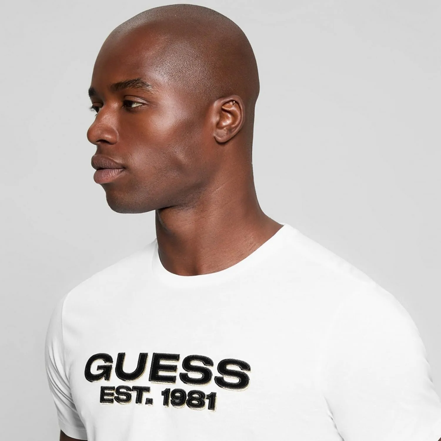 GUESS Men's Eco Basic Velvet Logo Tee