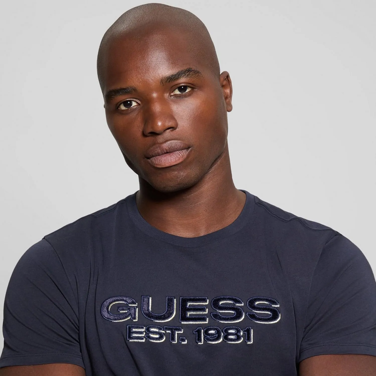 GUESS Men's Eco Basic Velvet Logo Tee