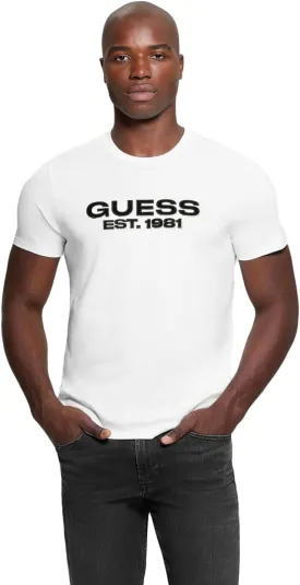 GUESS Men's Eco Basic Velvet Logo Tee