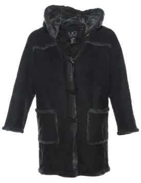 Hooded Black Coat - XL