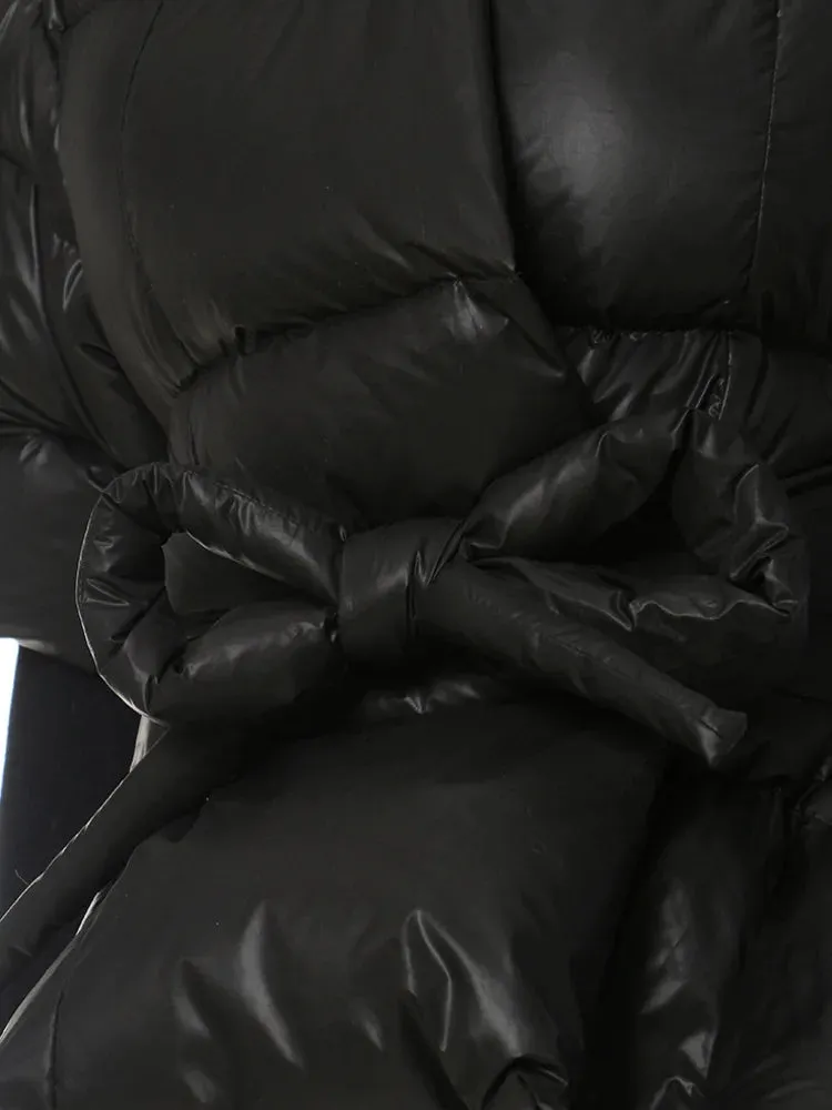 Joy Fashion Tie Waist Puffer Jacket