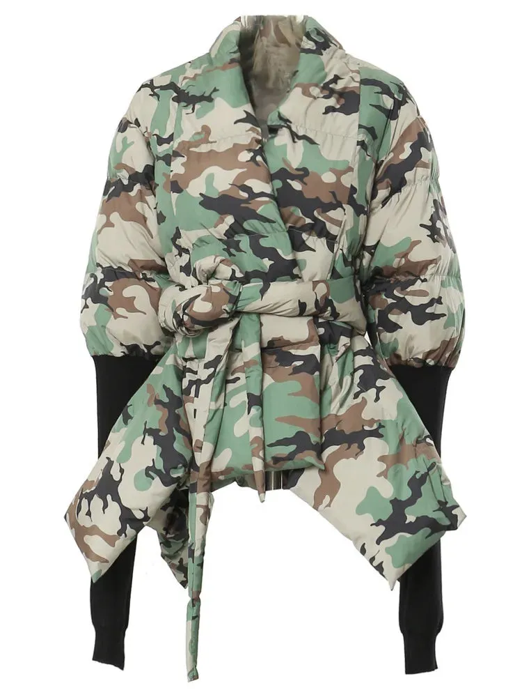 Joy Fashion Tie Waist Puffer Jacket