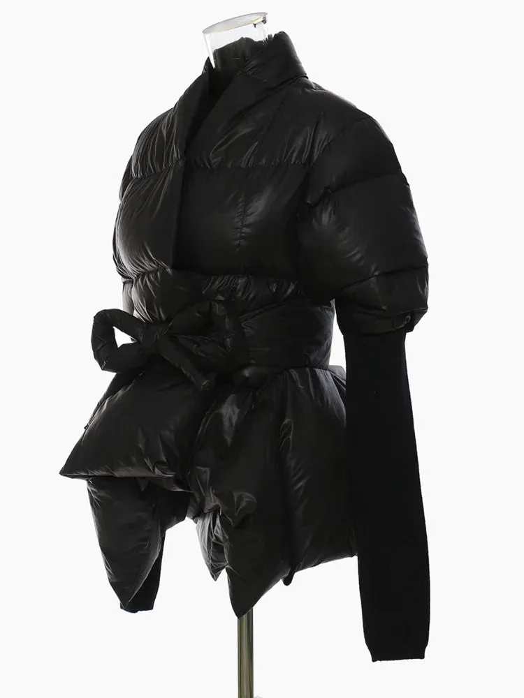 Joy Fashion Tie Waist Puffer Jacket