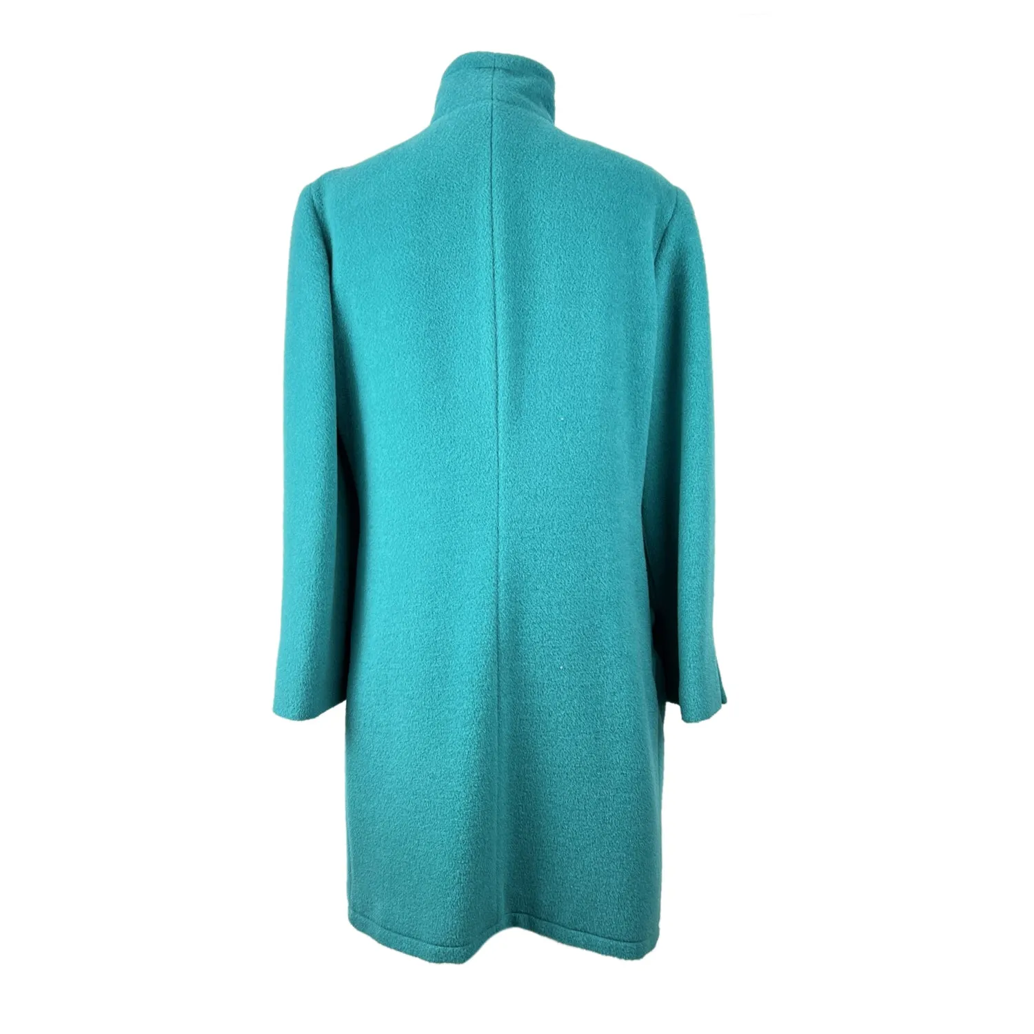 Krizia Vintage Turquoise Wool Blend Mid Lenght Coat Size 40 IT