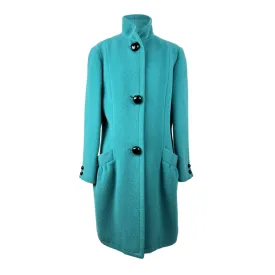 Krizia Vintage Turquoise Wool Blend Mid Lenght Coat Size 40 IT