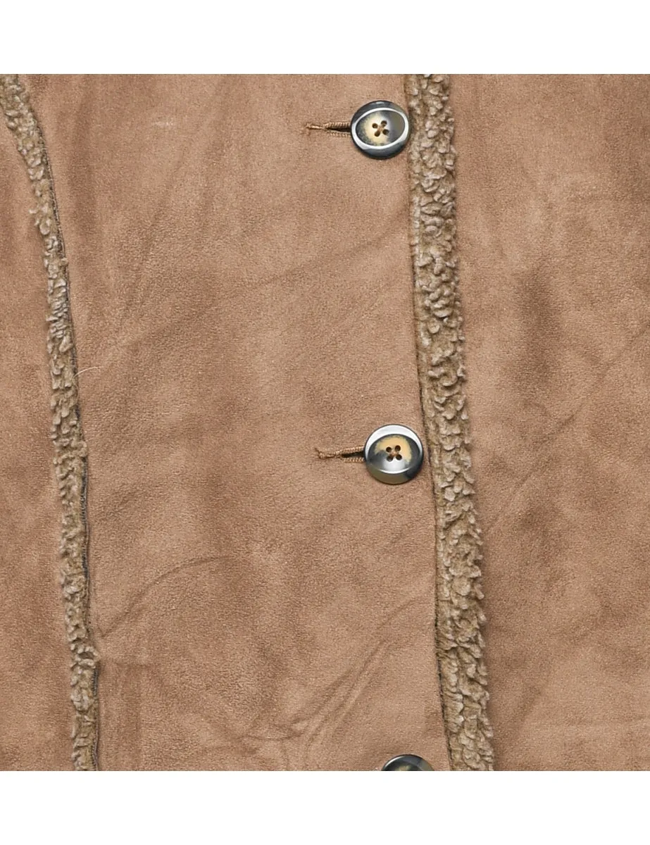 L.L. Bean Light Brown Shearling Lined Coat - M