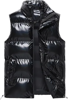 Men's Vest Jacket Puffer Vest Casual Winter Warm Zipper Sleeveless Vest Jacket Coat Outwear Tops Vests, L-7XL