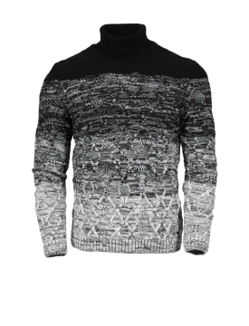 New York Black and White Men's Turtleneck Sweaters Slim-Fit