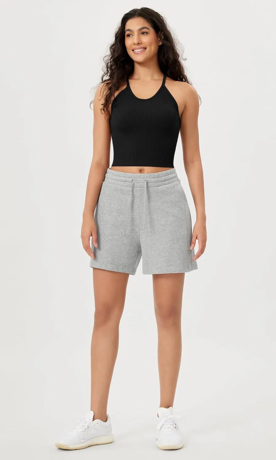 ODODOS Women's Crop Seamless Rib-Knit Camisole Strappy Racerback Cropped Tank Tops