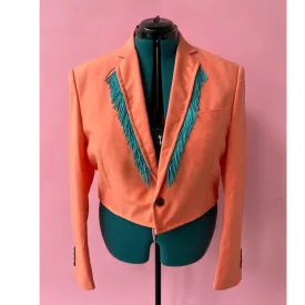 Peach Fuzz Fringe Western Style Blazer Size 42R/L