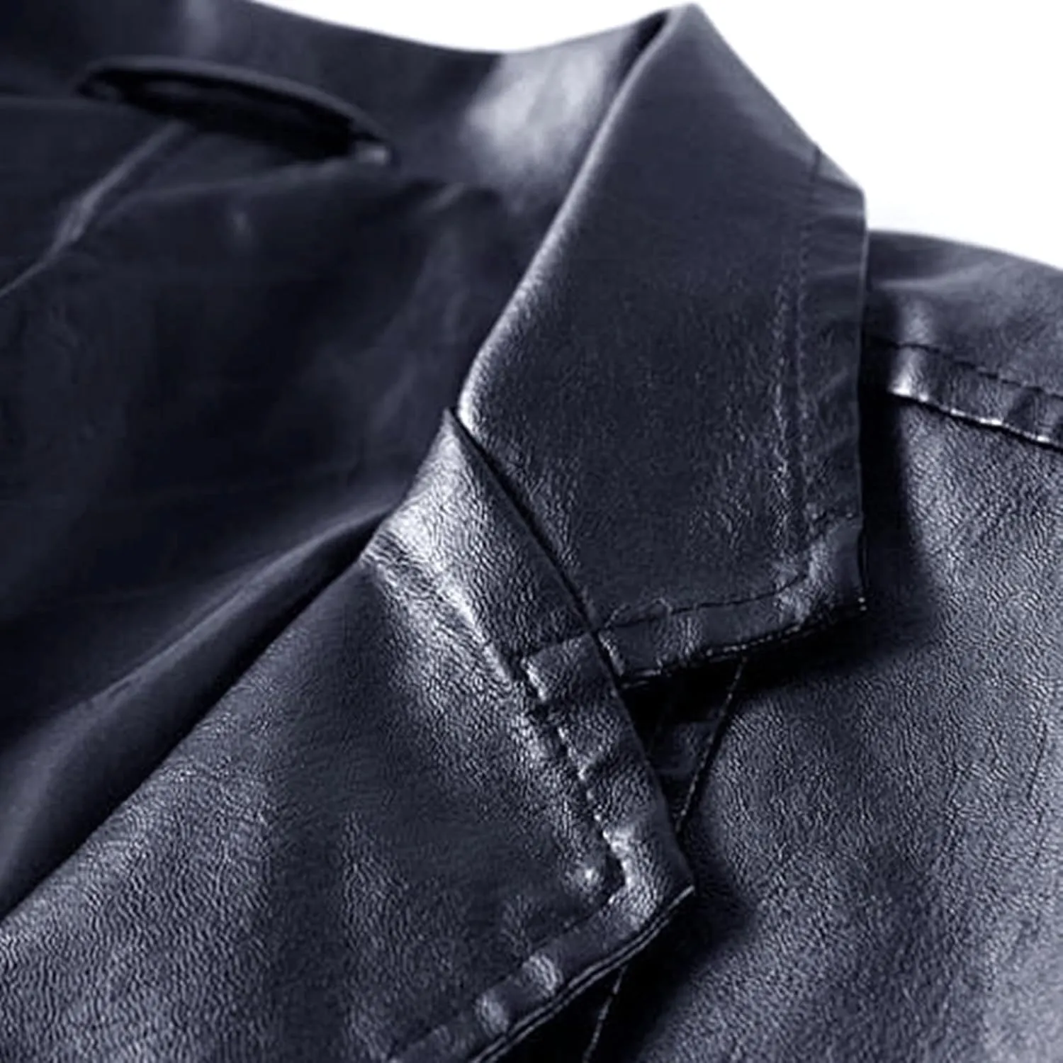 PeQAQ Men's Tuxedo Jacket Slim Fit Winter Wedding Blazer Leather Two Button Dress Suit Jackets Coat for Dinner,Prom,Party
