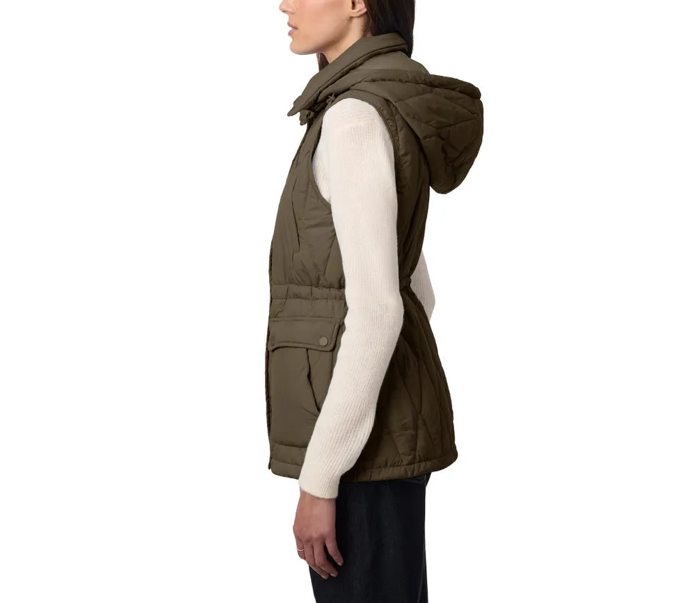 Quilted Puffer Vest with Patch Pockets Olive