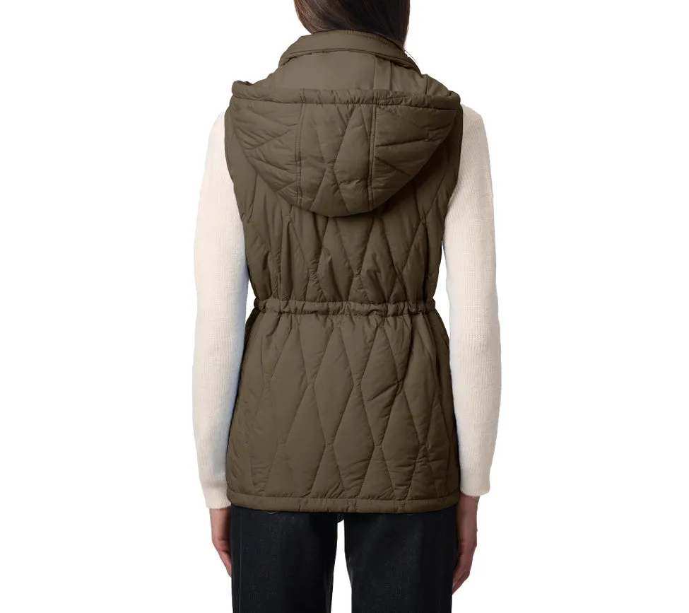 Quilted Puffer Vest with Patch Pockets Olive