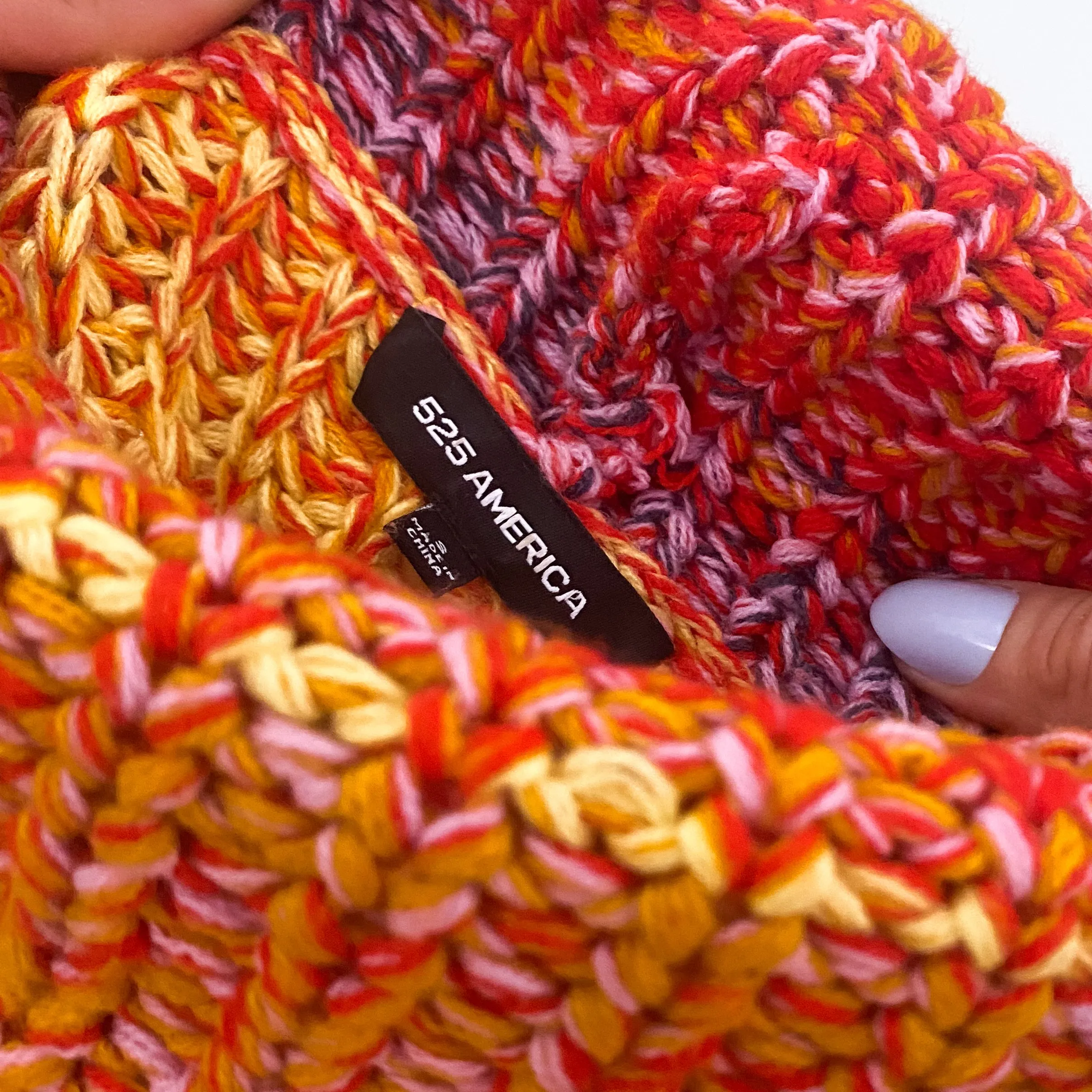 Rainbow Knit Turtleneck Sweater
