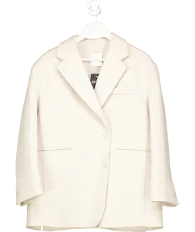 Sandro Cream Oversized Wool Blend Coat UK 8