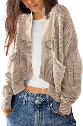 SENSERISE Womens Cardigan Sweaters Cable Knit Sweater Open Front Long Sleeve Chunky Cardigan Outerwear Coats