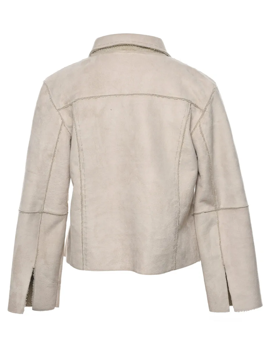 Shearling Lining Cropped Coat - L