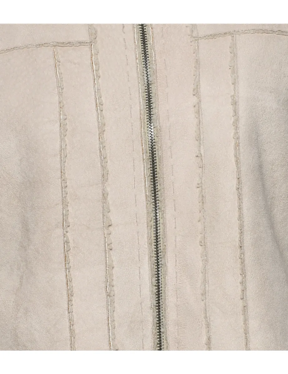 Shearling Lining Cropped Coat - L