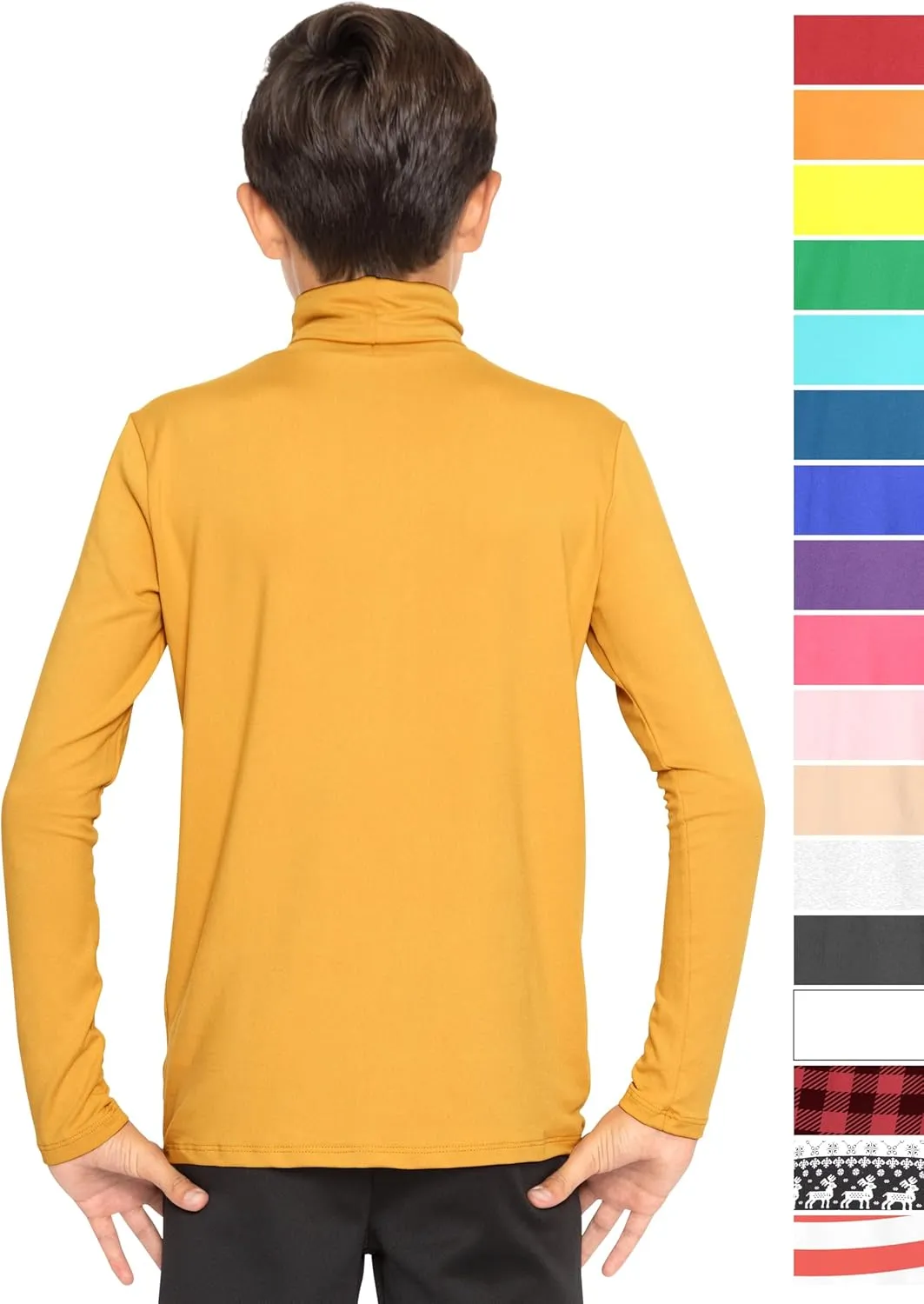 STRETCH IS COMFORT Oh So Soft Boy's Long Sleeve Poly Spandex Turtleneck