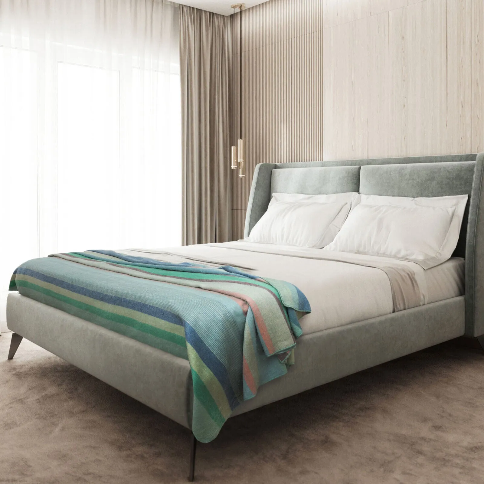 Sucua - Baby Alpaca Wool Throw Blanket / Sofa Cover - Queen 97 x 69 in - Aqua/Teal