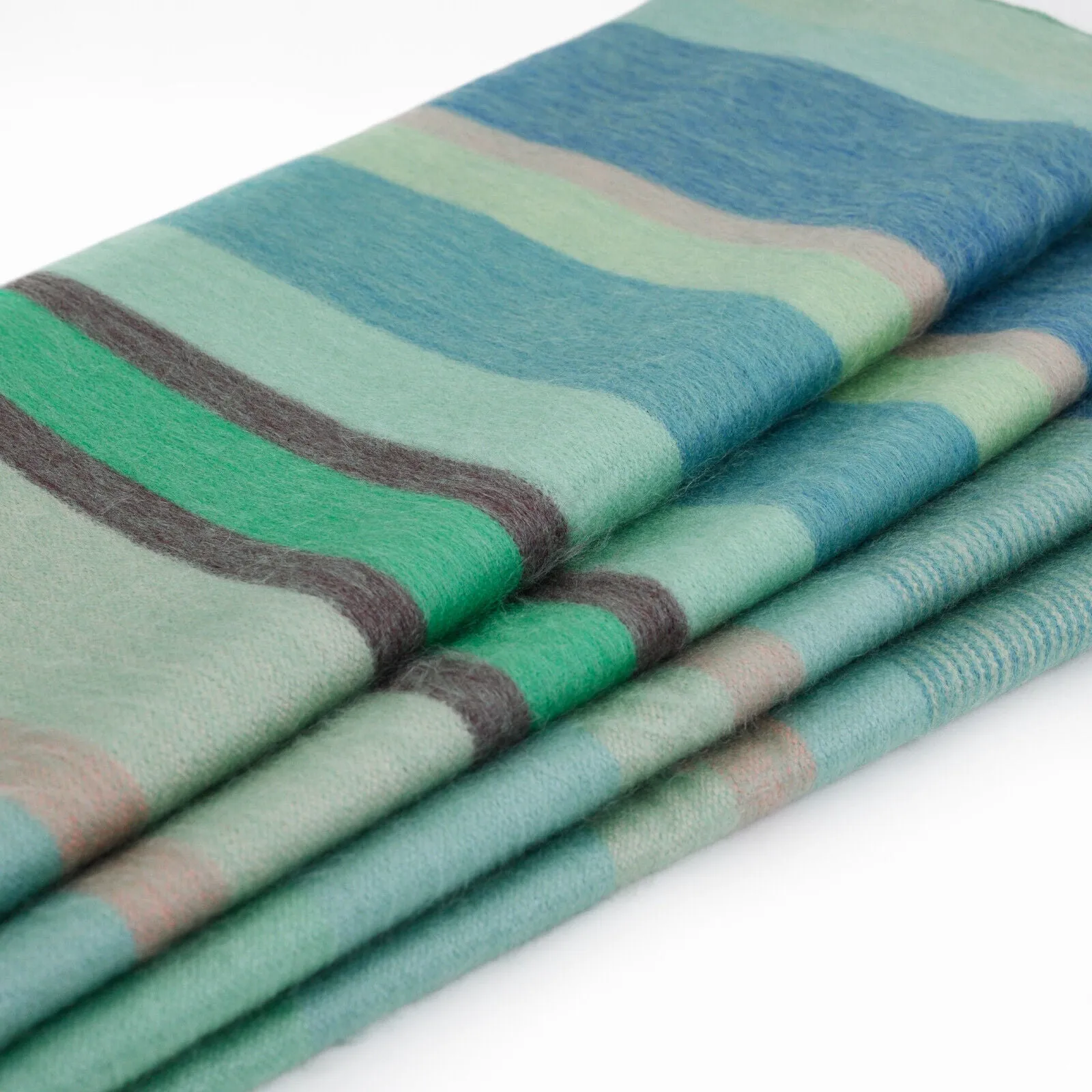 Sucua - Baby Alpaca Wool Throw Blanket / Sofa Cover - Queen 97 x 69 in - Aqua/Teal