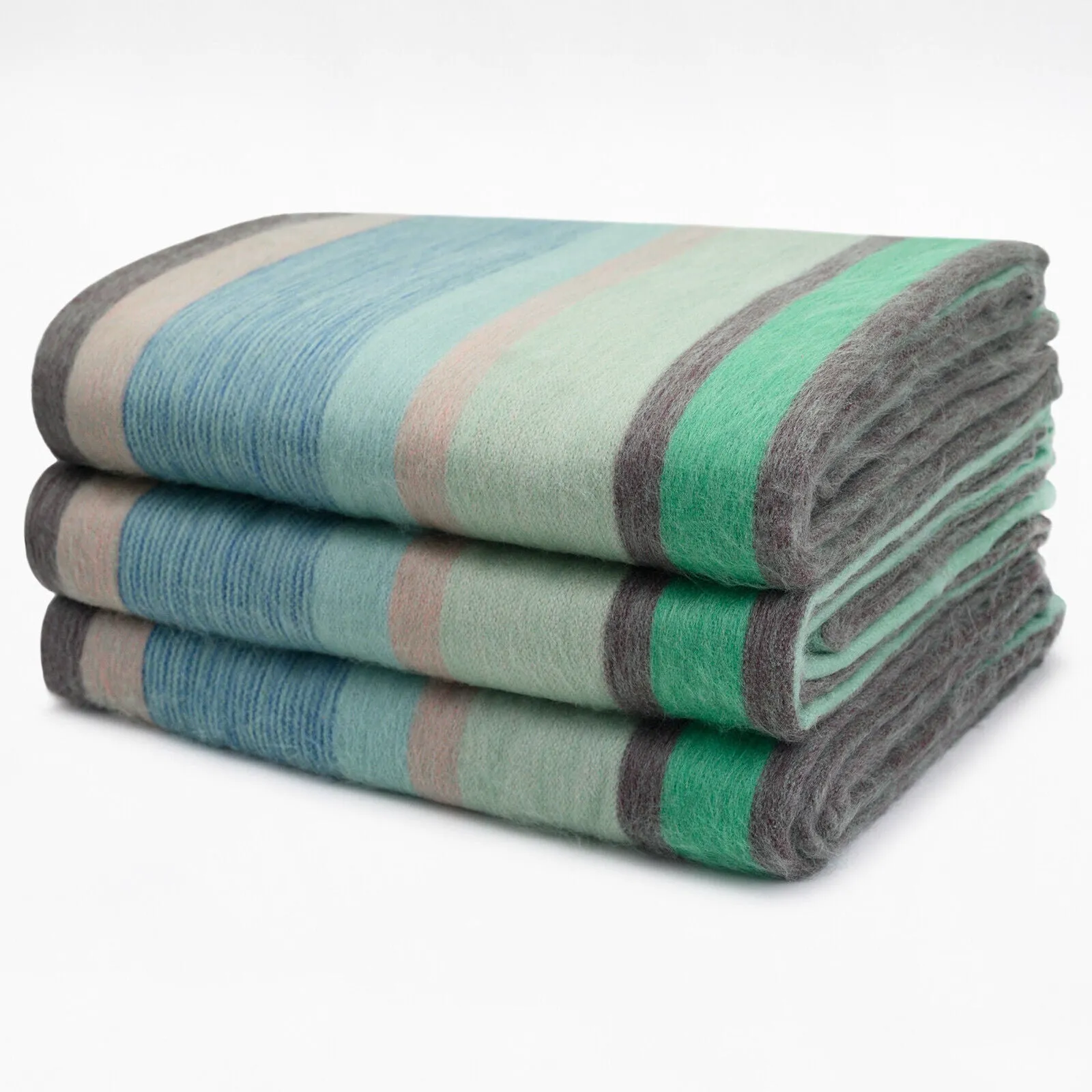 Sucua - Baby Alpaca Wool Throw Blanket / Sofa Cover - Queen 97 x 69 in - Aqua/Teal