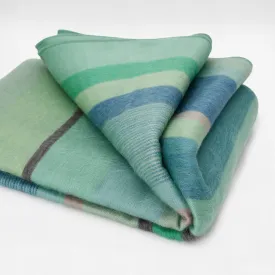 Sucua - Baby Alpaca Wool Throw Blanket / Sofa Cover - Queen 97 x 69 in - Aqua/Teal