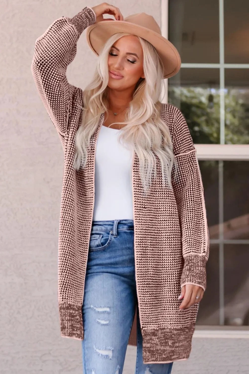 Tanya Heathered Open Front Longline Cardigan