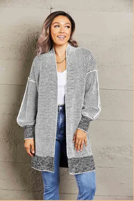 Tanya Heathered Open Front Longline Cardigan