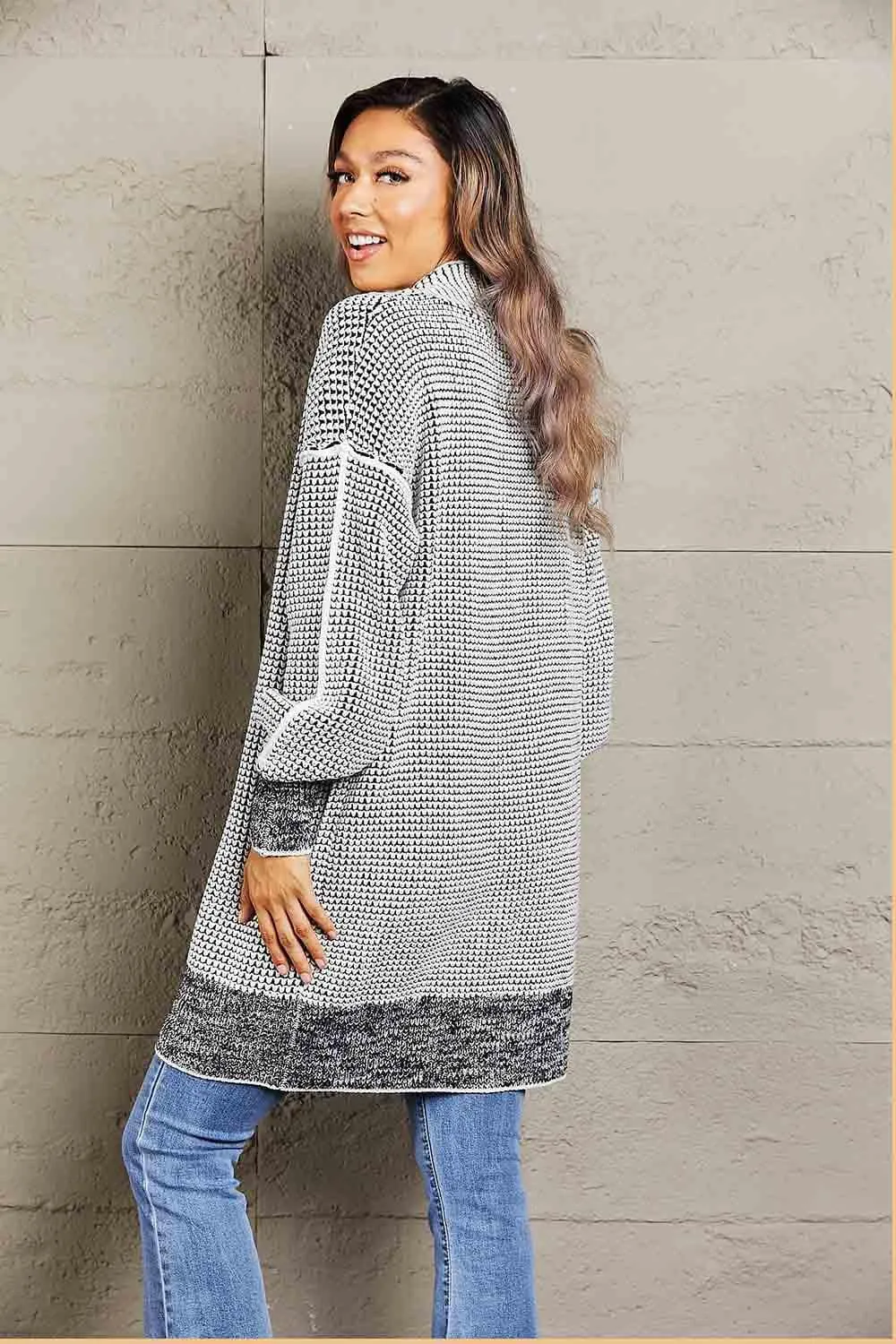 Tanya Heathered Open Front Longline Cardigan
