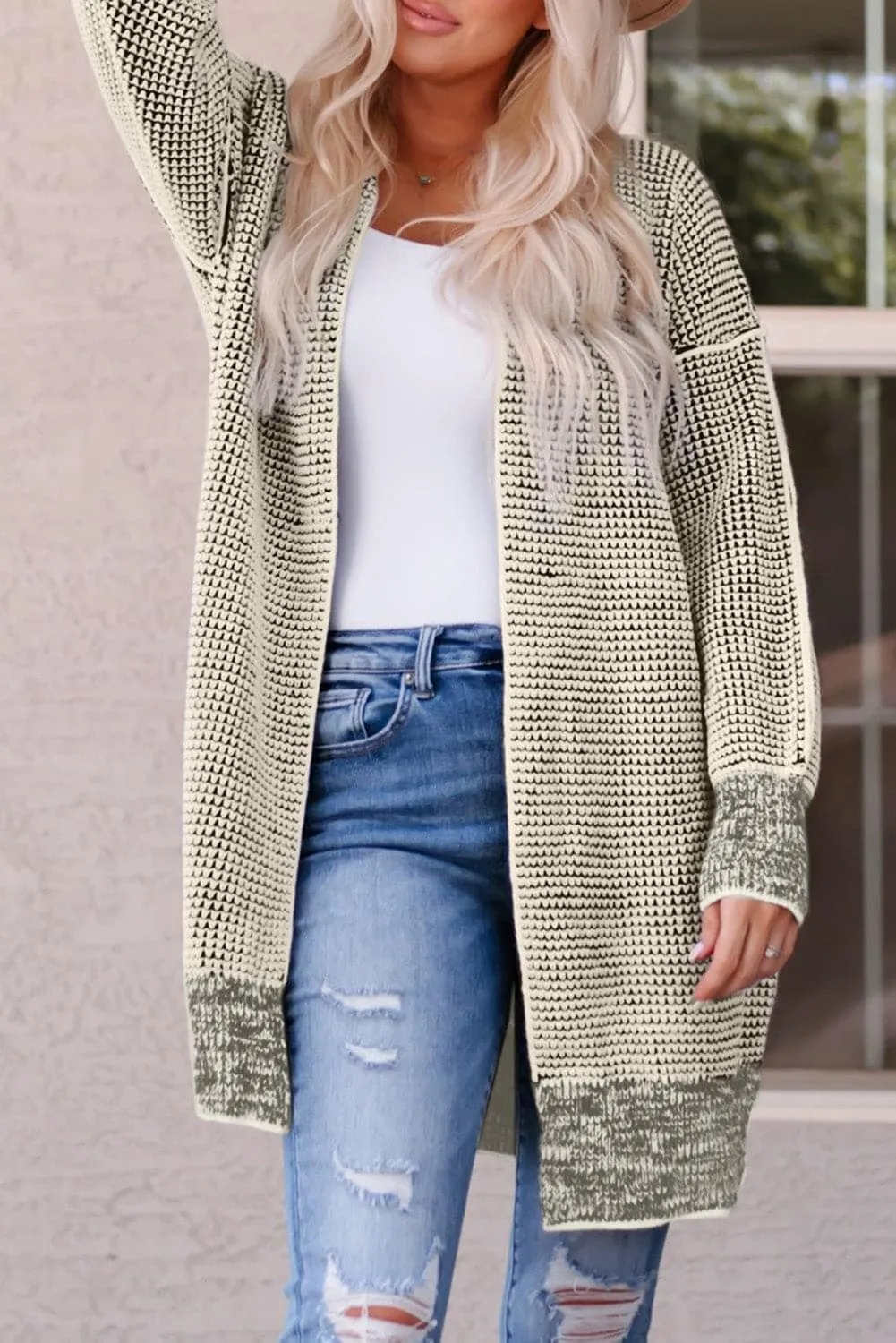 Tanya Heathered Open Front Longline Cardigan