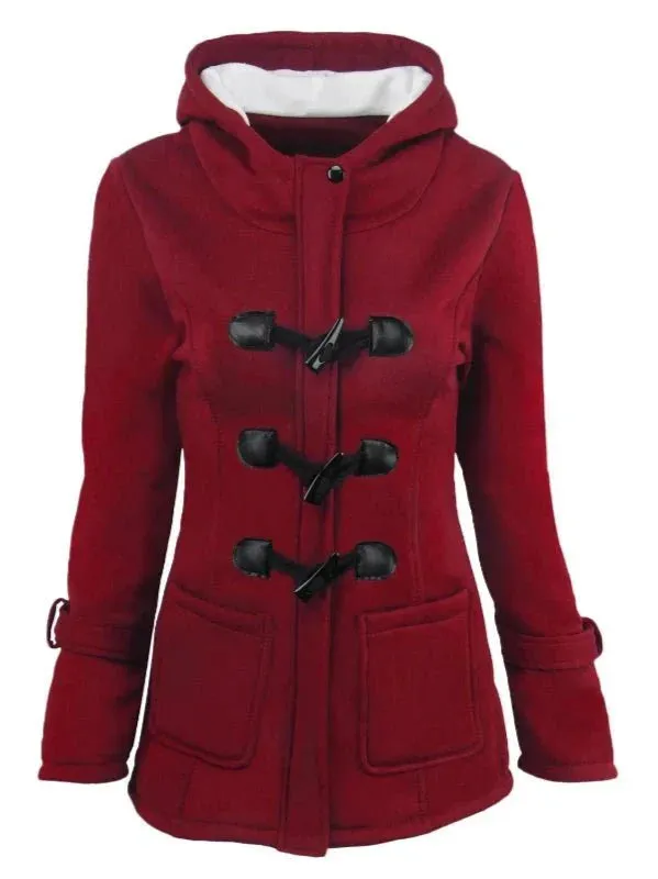Wenkouban-Winter outfits Christmas Casual Horn Button Zipper Winter Hooded Coat