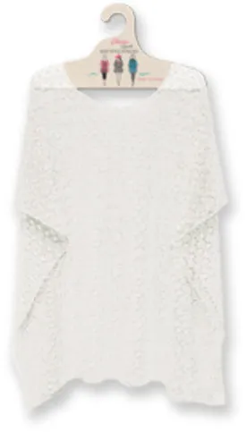 white mesh poncho Case of 10