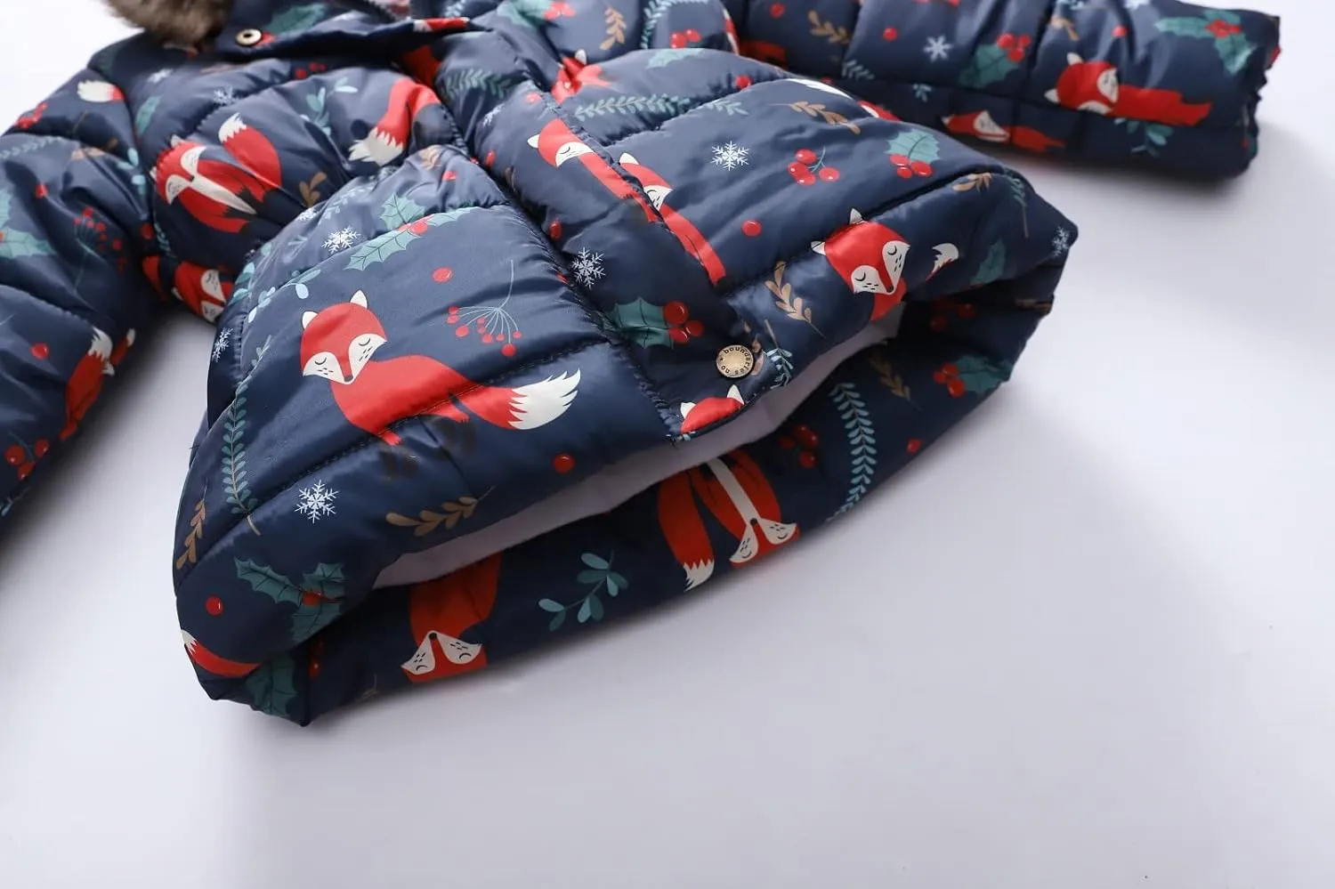 Winter Coats For Girls Hooded Waterproof Floral Printed Kids Toddler Warm Snow Jacket