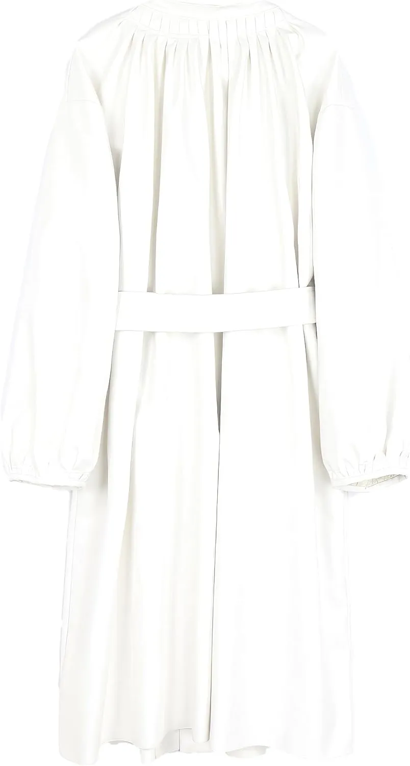 Women's PU Faux Leather Long Trench Coat